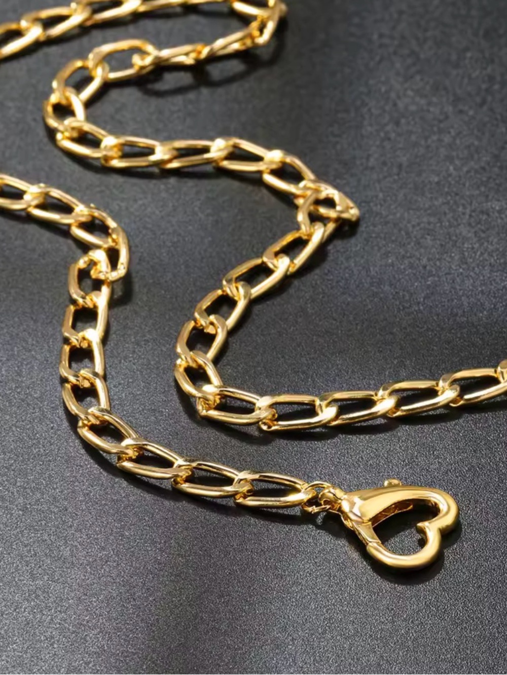 Gold Link Chain Necklace - Classic Chunky Links - Picture 3 of 12